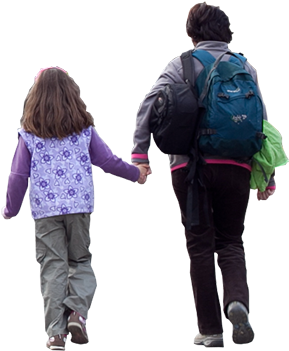 Kids Walking Png Download - Mother And Child Cutout (350x350), Png Download