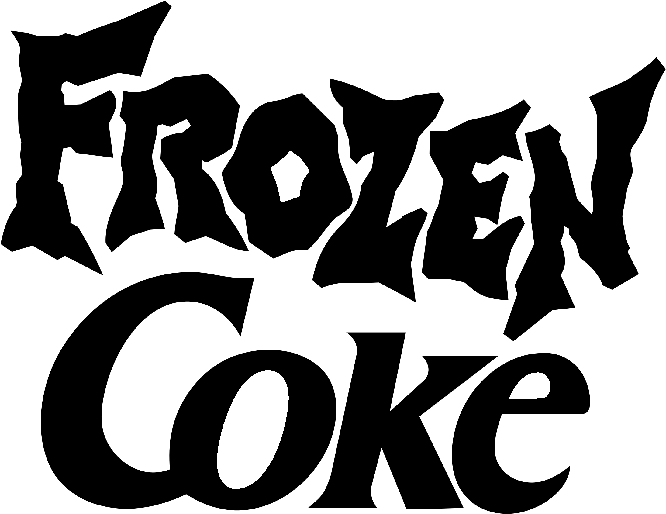 Frozen Coke Logo Black And White - Frozen Coke (2400x2400), Png Download