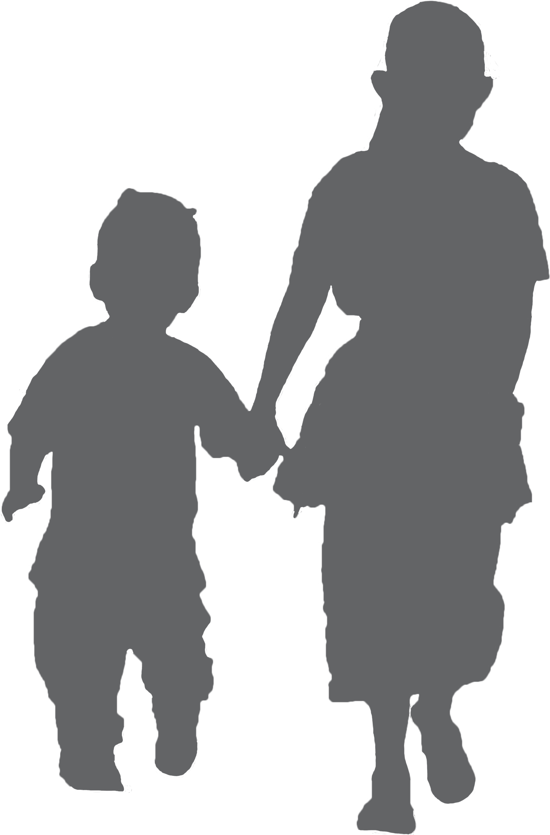Two Kids Walking Holding Hands Grey - Child (2290x3431), Png Download