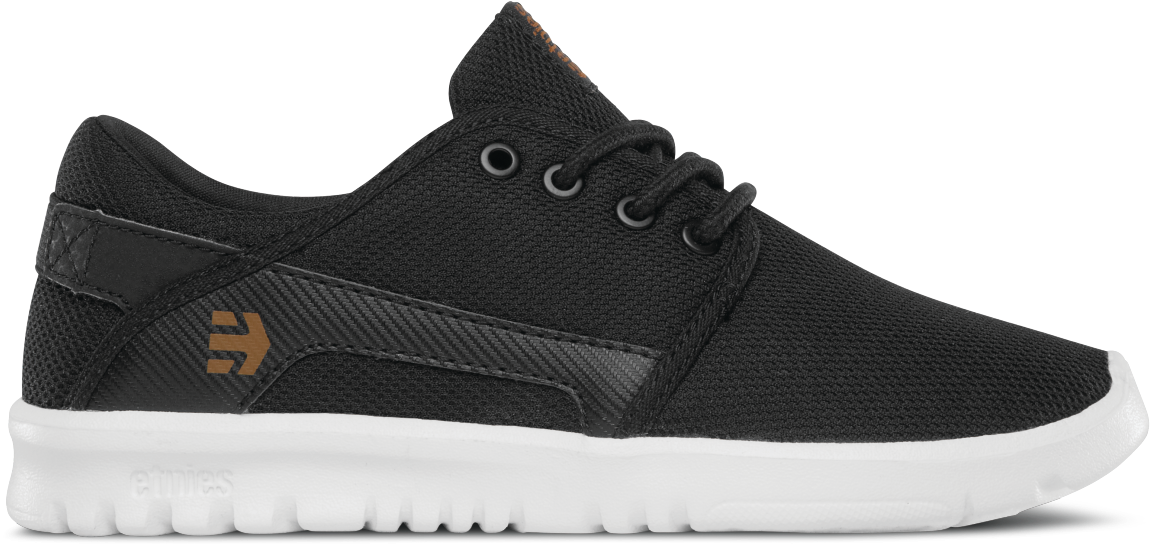 Scout Kids - Black/white/gum - Hi-res - Etnies - Etnies Kids Scout, Color: Black/white/gum, Size: 4c (1200x602), Png Download