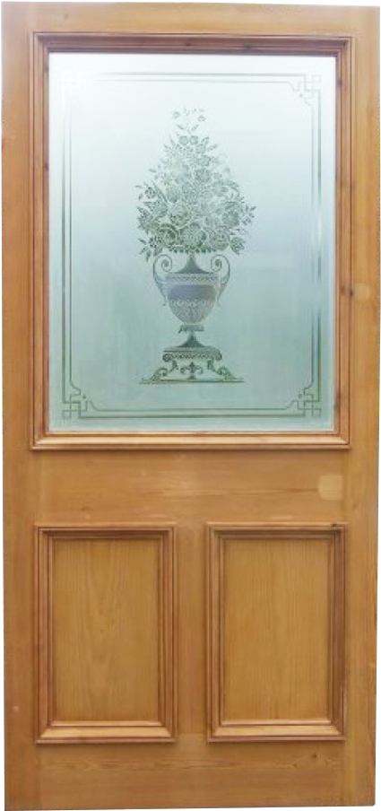 Exterior Single Panel Etched Glass Door Period Home - Glass Etching (1000x1000), Png Download
