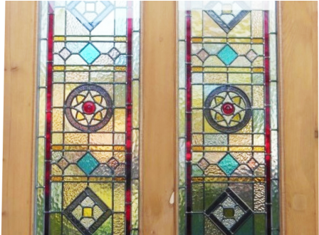 Inspiring Idea Stained Glass Doors Original 4 Panel - Victoria Door Stained Glass Panels (585x329), Png Download