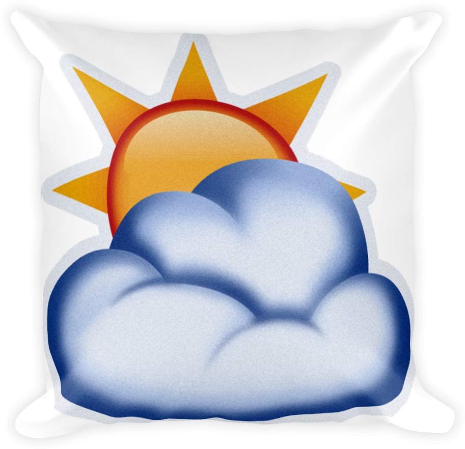 Sun Behind Cloud - Cloud Sun Emoji Png (1000x1000), Png Download