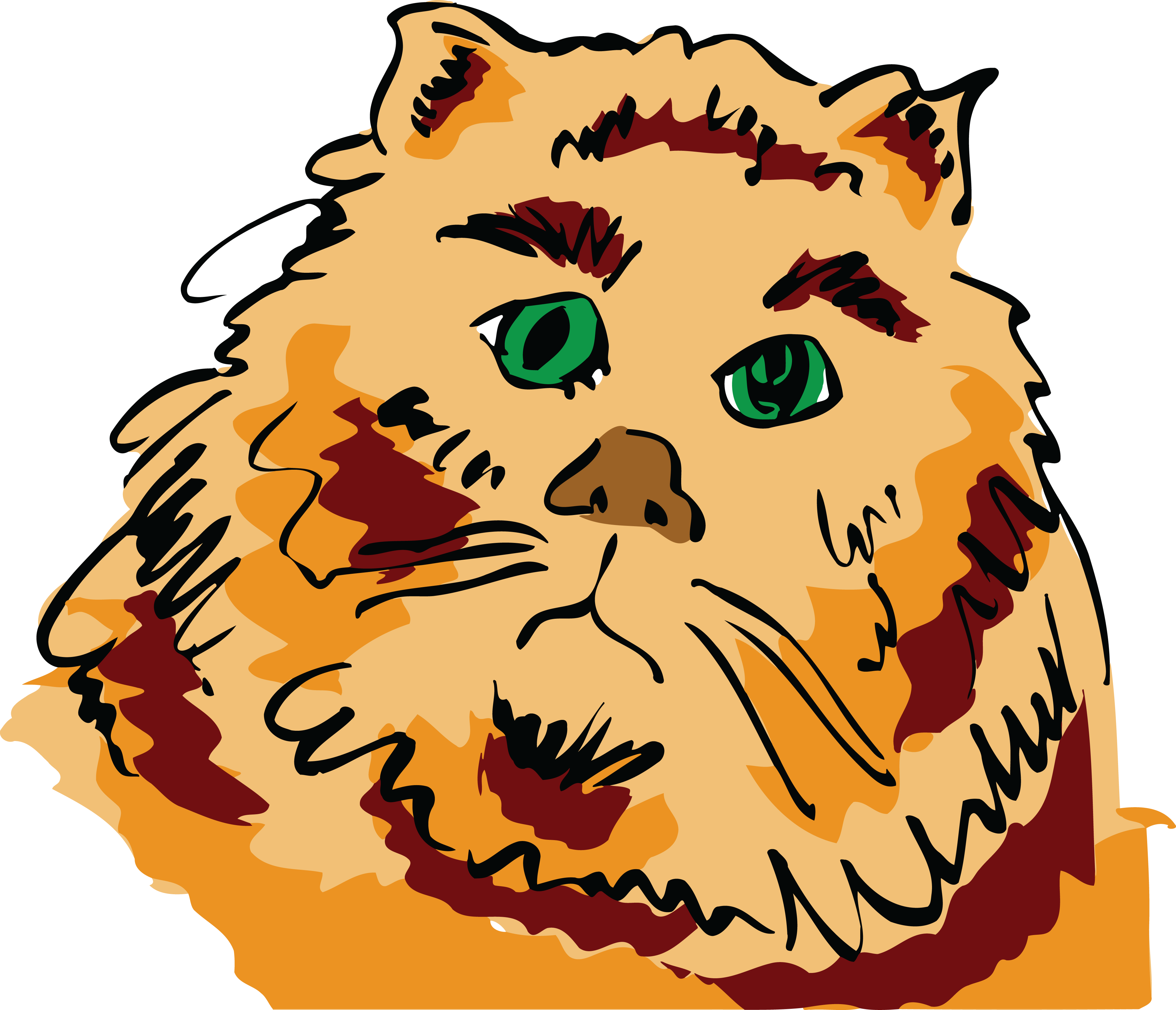 Free Clipart Of A Sad Orange Cat - Cat (4000x3436), Png Download