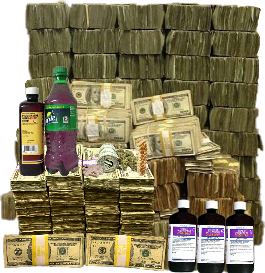 Trap Codiene Green Dirtysprite Money Bands Stacks Racks - Racks Of Money (863x890), Png Download