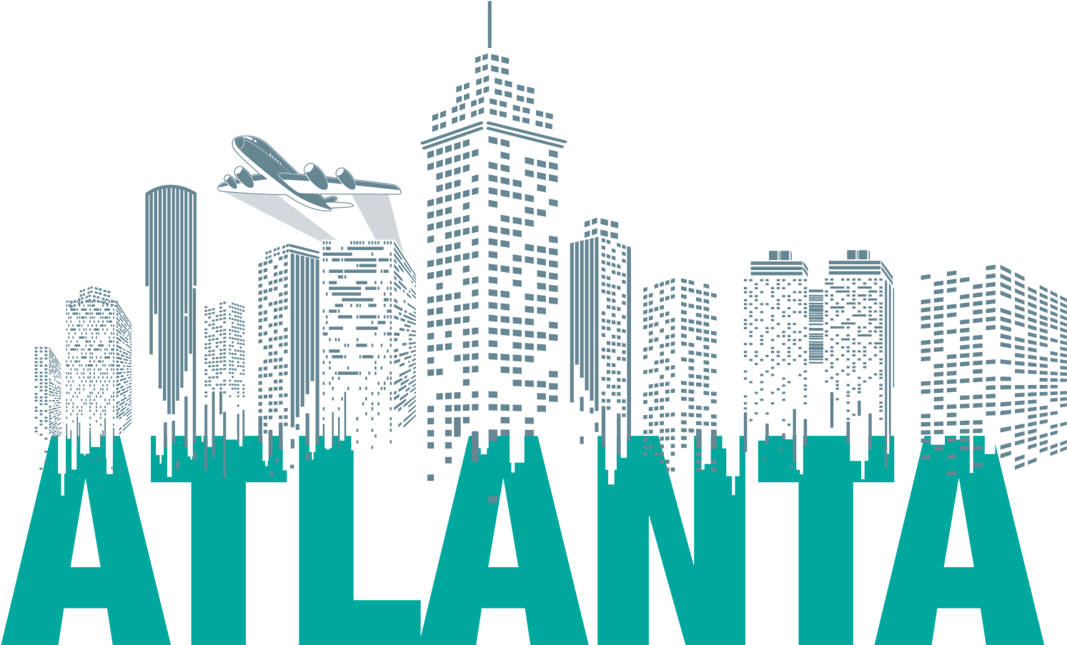 Photo Entertainment Rome Cartersville - City Of Atlanta Drawing (1540x954), Png Download