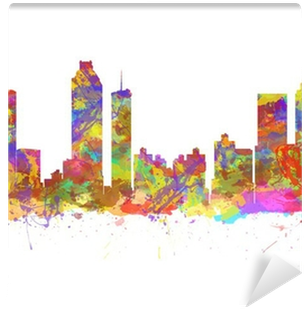 Watercolor Art Print Of The Skyline Of Atlanta Georgia - Atlanta (400x400), Png Download