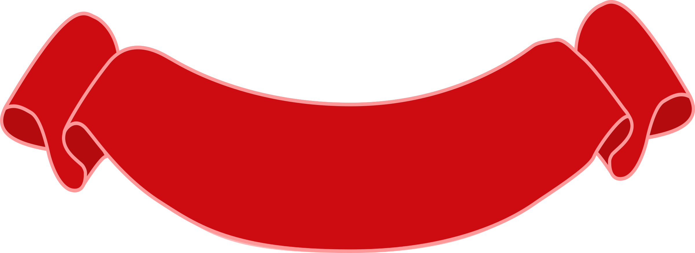 Maroon Clipart Banner - Banderin Rojo Png (2400x875), Png Download