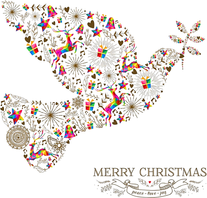 Vintage Christmas Peace Dove Greeting Card Farmasyn - Chosen One (864x720), Png Download