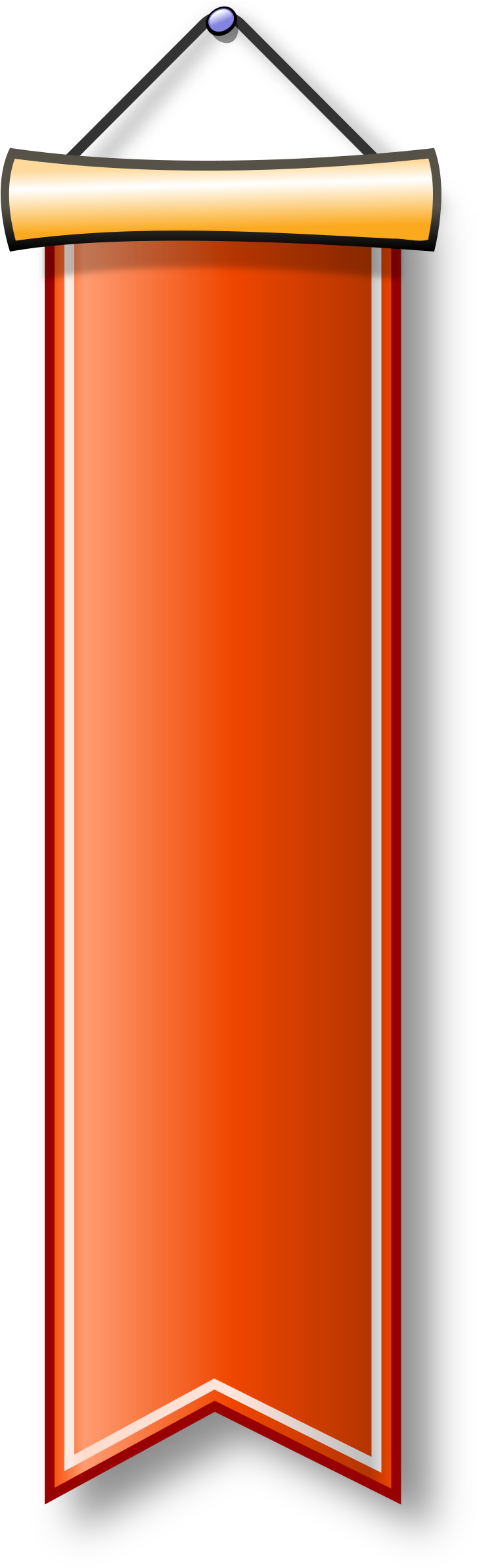 Cartoon Banner Png - Red Banner (725x2400), Png Download
