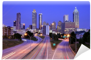 Atlanta Skyline Above Freedom Parkway Wall Mural • - Atlanta (400x400), Png Download