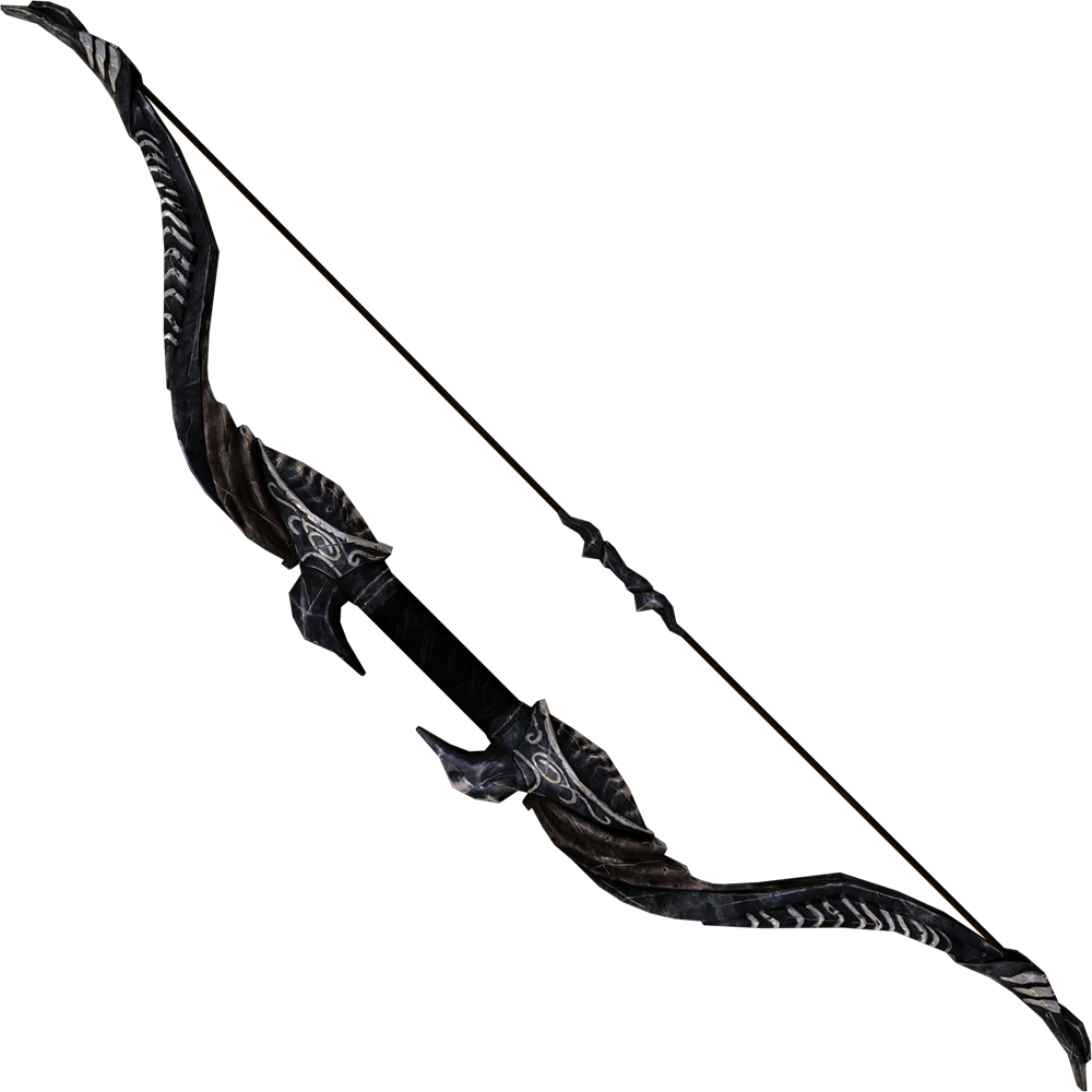 Dragon Bow - Ebony Bow Skyrim (1000x1000), Png Download