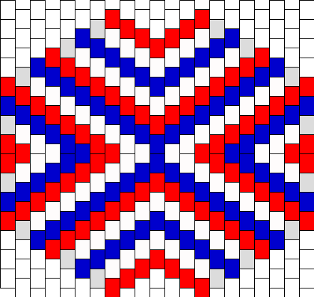 Red White And Blue Triangle Stripes Mask Bead Pattern - Red And Blue Patterns (441x418), Png Download