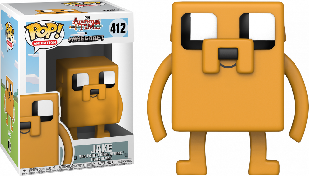 Adventure Time Jake Minecraft Pop Vinyl Figure Png - Adventure Time X Minecraft (1280x727), Png Download