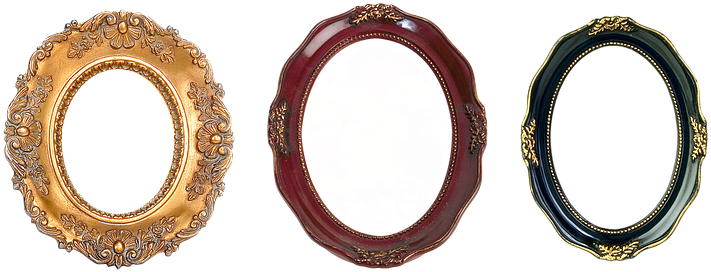 Frame, Carved, Oval, Gold, Design - Decorative Arts (764x340), Png Download
