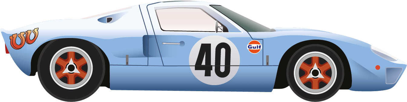 The Cool Club - Ford Gt40 (1641x2201), Png Download