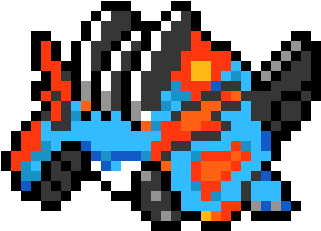 Mega Swampert - Mega Swampert Pixel Art (520x280), Png Download