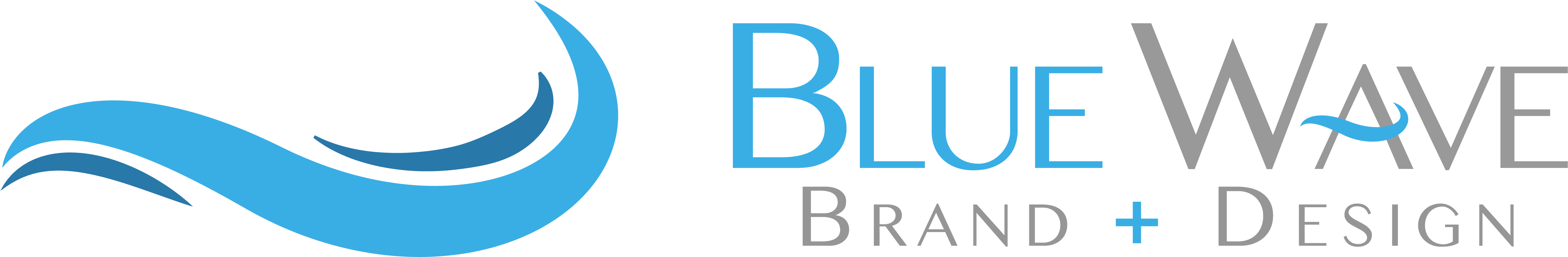 Blue Wave Brand Design - Graphic Design (6250x1563), Png Download