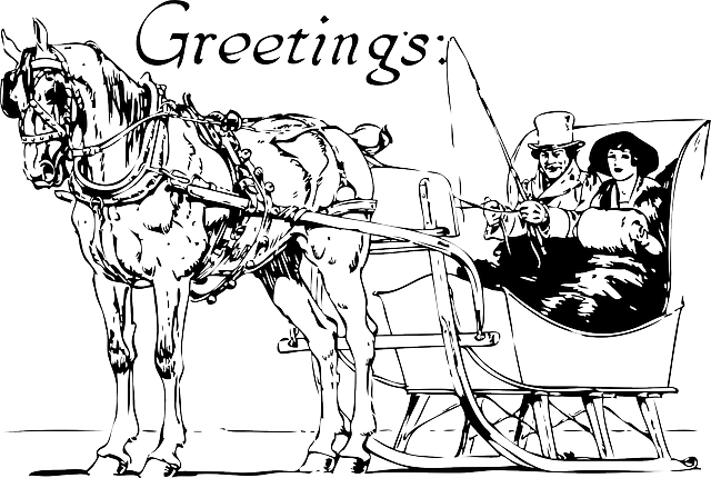 Outline, Holiday, Horses, Greetings, Skates, Carriage - Future Perfect Progressive Story 1 (640x430), Png Download