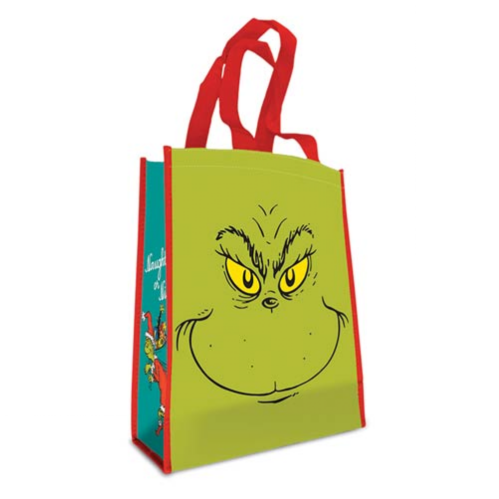 More Views - Dr. Seuss Grinch Naughty Or Nice Small Recycled Shopper (1000x1231), Png Download