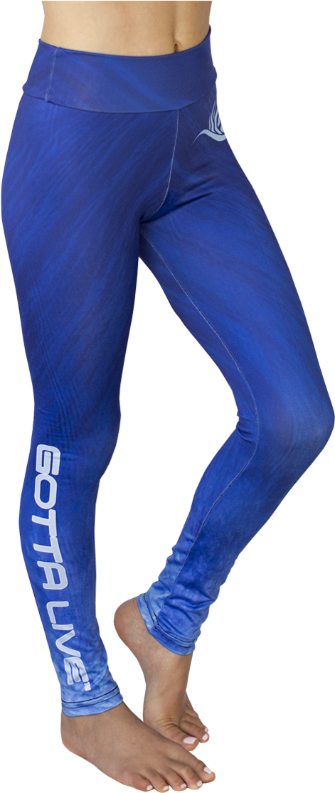 Girls Blue Wave Leggings - Leggings (1200x1286), Png Download