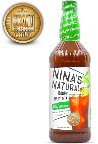 Ninas Natural Bloody Mary Mix Gold - Nina's Natural Bloody Mary Mix (420x600), Png Download