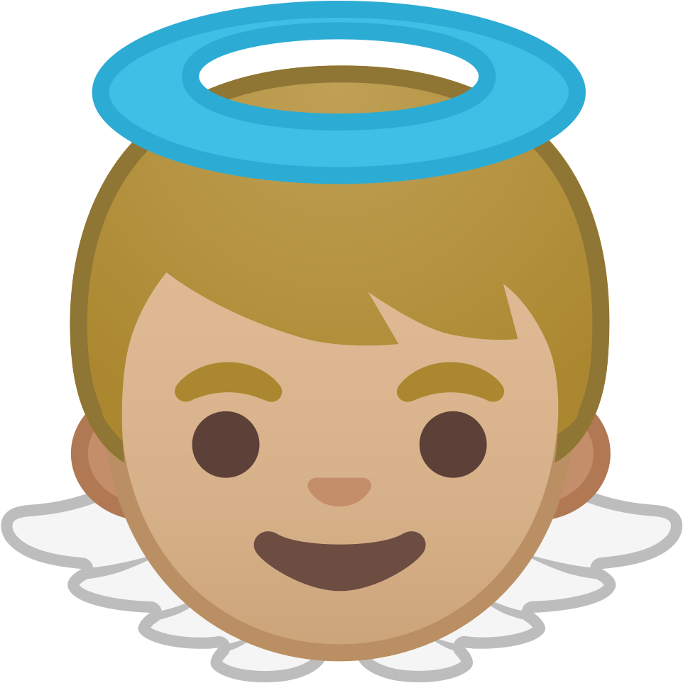 Baby Angel Medium Light Skin Tone Icon Noto Emoji People - Emoji Boy (1024x1024), Png Download