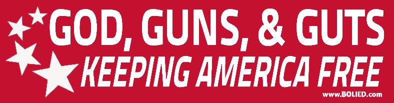 God, Guns & Guts Bumper Sticker 3 Pack - God Guns America (788x206), Png Download