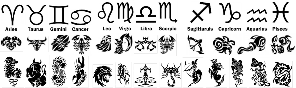 Fused Glass Zodiac Symbols - Fused Glass (1134x368), Png Download