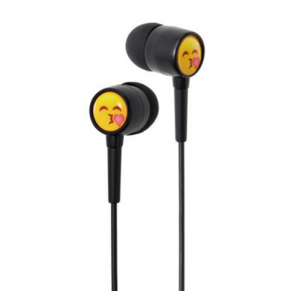 Groov E Kids Earmoji Emoji Stereo Earphones & Spare - Groov-e Earmoji's Stereo Earphones - Kissing Face (600x600), Png Download