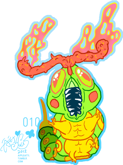 This Caterpie Kinda Reminds Me Of Day Of The Dead Decorations (427x572), Png Download