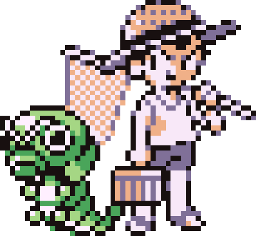 A Bug-specialist Pokémon Trainer And A Caterpie - Bug Catcher Pokemon Trainer (500x461), Png Download