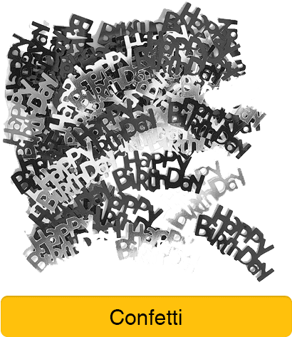 Happy Birthday - Happy Birthday Shaped Table Confetti In Black (500x500), Png Download