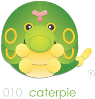 Caterpie Remix - Cartoon (500x467), Png Download