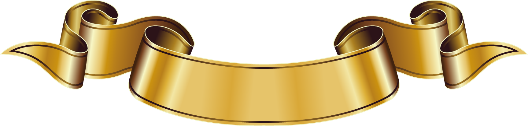 Golden Ribbon Png Vector Images Photo - Vector Graphics (1727x414), Png Download