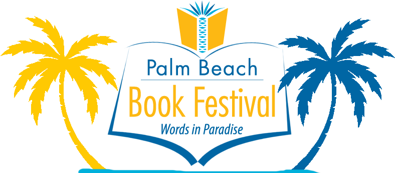 Cropped Cropped Pb Book Festival Logo Whitebg Palms - Black And White Palm Tree (800x350), Png Download