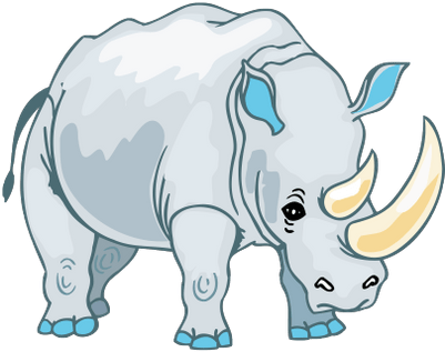 Rhino Cartoon Clipart - Transparent Rhino Clipart Png (400x400), Png Download