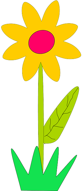 Yellow, Plants, Sun, Flower, Flowers, Cartoon, Border - Cartoon Flower Gif Png (320x640), Png Download