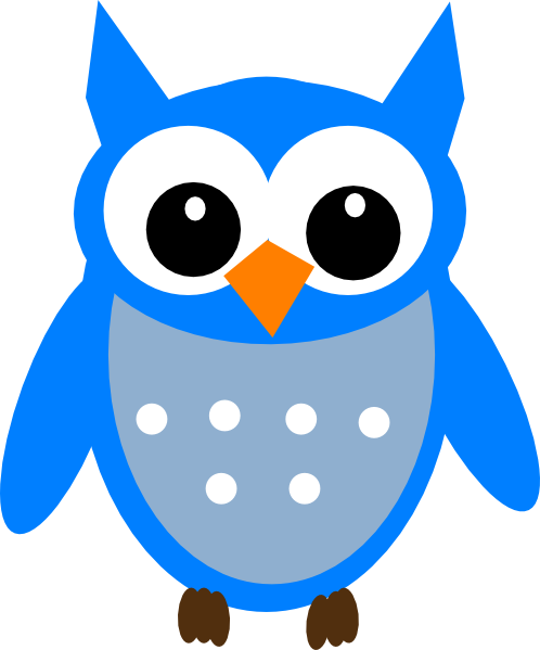 Teal Owl Cliparts - Owl Cartoon Clip Art (498x599), Png Download