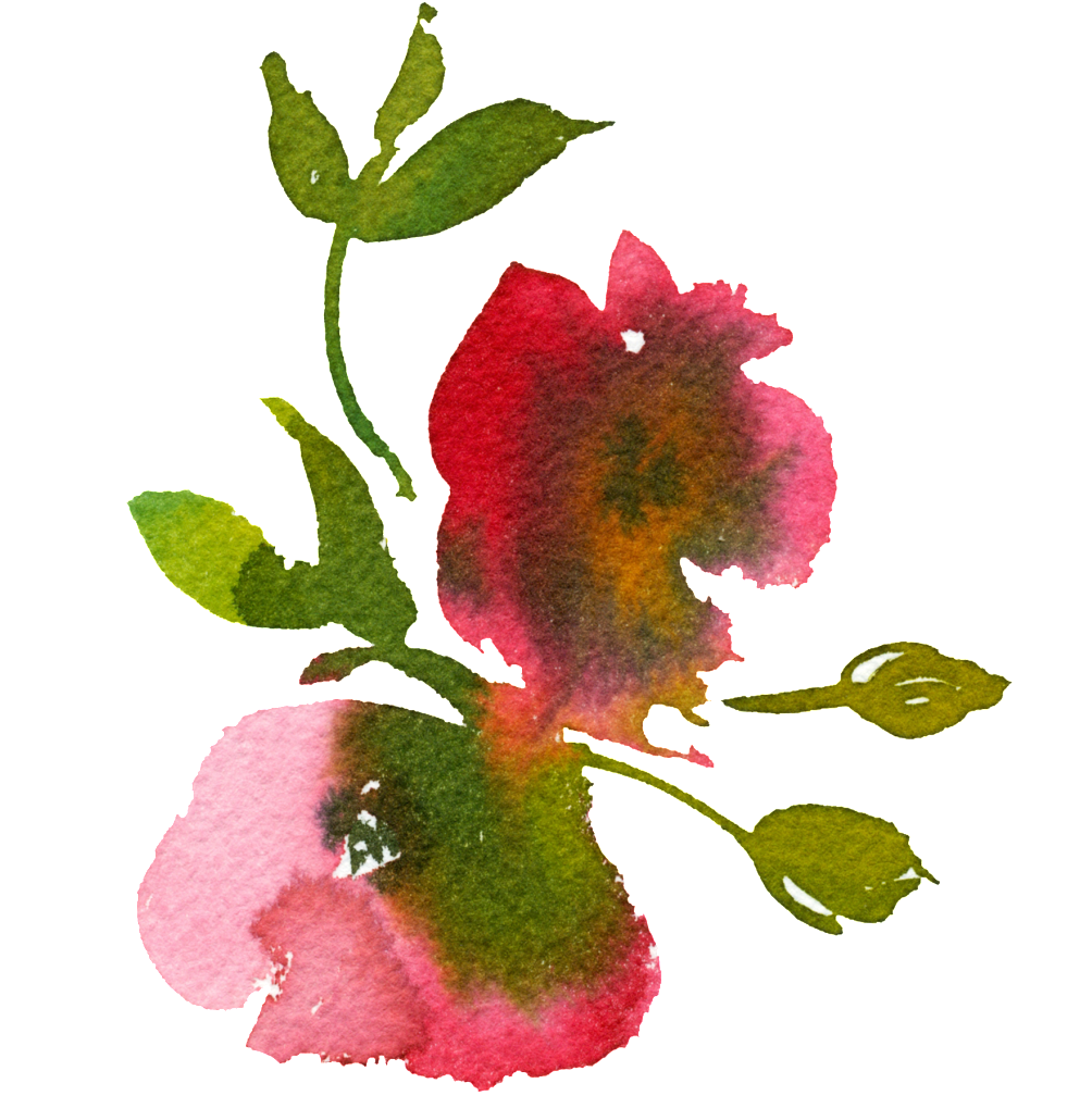 Hand Painted Smudged Watercolor Flower Png Transparent - Watercolor Painting (1024x1024), Png Download
