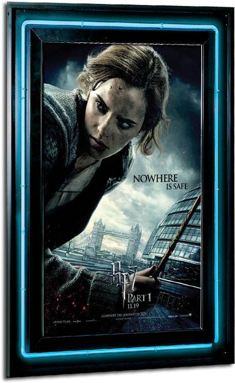 Neon Reflections Series Poster Marquee - Harry Potter And The Deathly Hallows Sorcerers Stone (608x800), Png Download