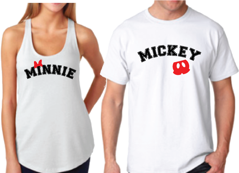 Download Hd Mickey Mouse Pants Minnie Mouse Bow Disney Christmas Couple Shirts Transparent Png Image Nicepng Com