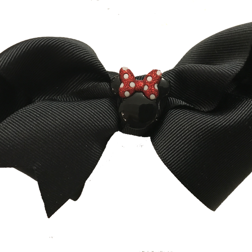 Minnie Mouse Hair Bow On French Barrette - Satin (500x500), Png Download