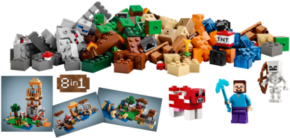 Lego Minecraft Crafting Box - Lego Minecraft Creative Adventures Crafting Box Set (480x360), Png Download