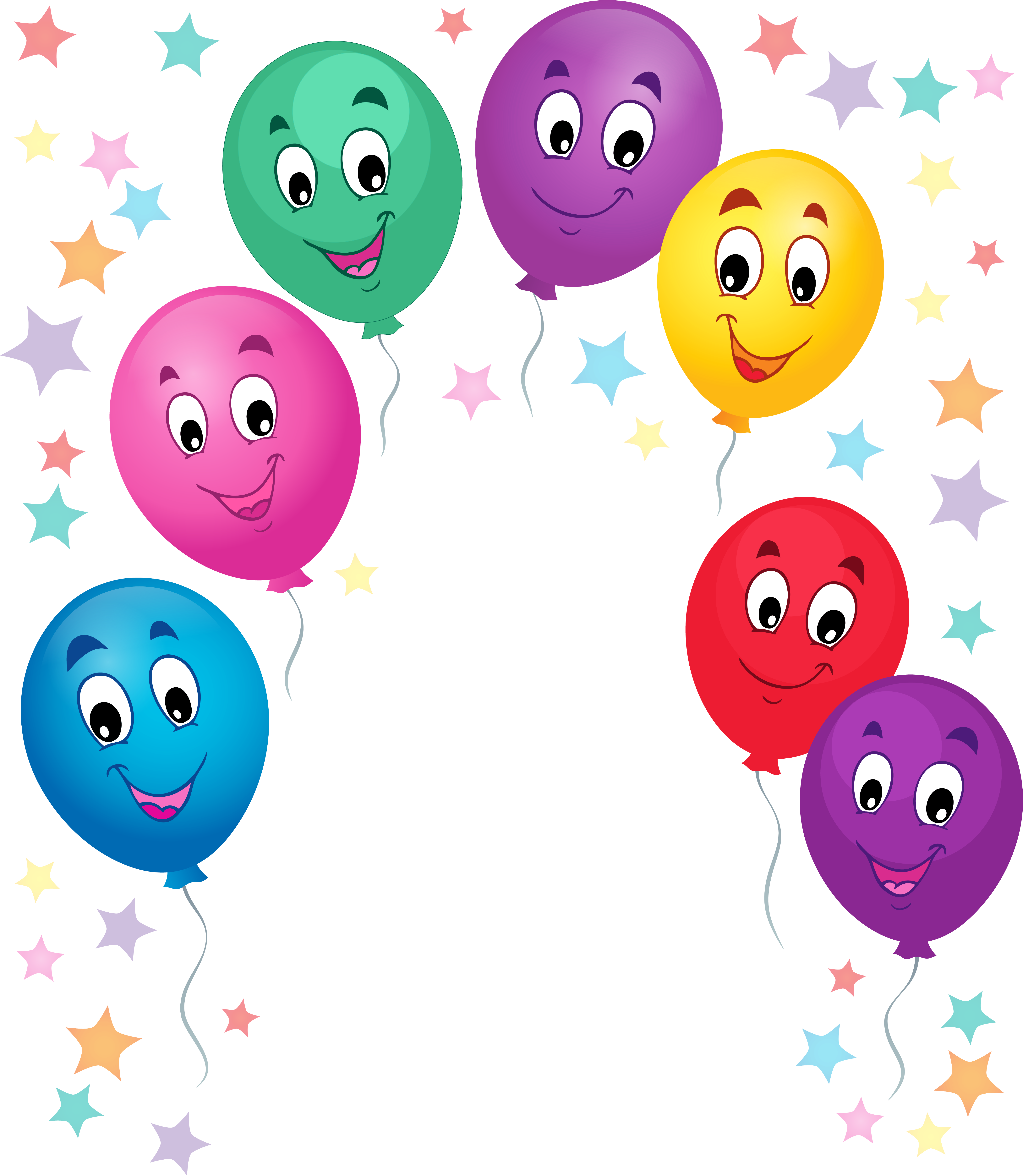 Happy Smiley Balloons Transparent (5584x6296), Png Download