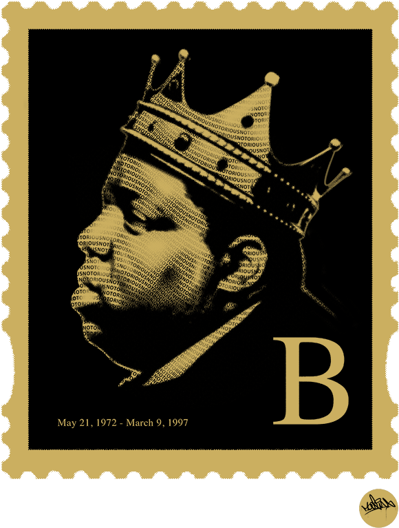Biggie Stamp - Hip Hop Stamps (600x784), Png Download