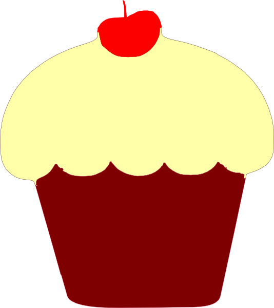 Cupcake Clipart Sparkly - Red Velvet Cake Vector Png (534x600), Png Download