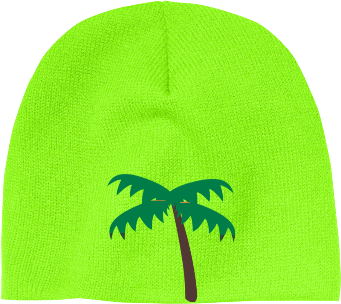 Palm Tree Emoji Cp91 100% Acrylic Beanie - Palm Tree Emoji Stc10 Sport-tek Dry Zone Nylon Cap (1155x1155), Png Download