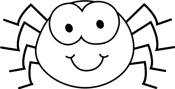 Cartoon Spider Png - Spider Clipart Black And White (573x293), Png Download