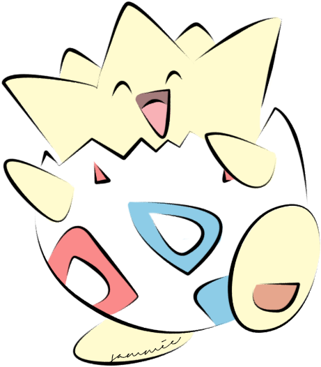 Coloured By Ensnarings Pokemon Clipart Library Library - Togepi (488x552), Png Download